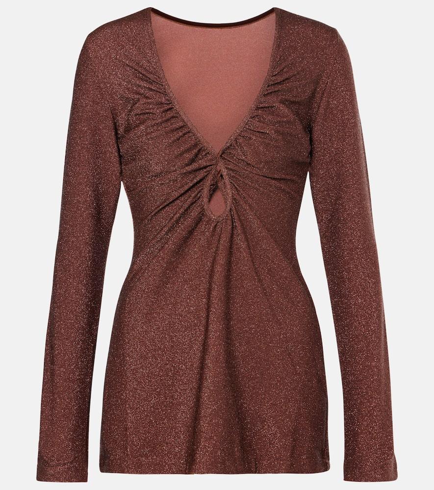 johanna ortiz lamé cutout top