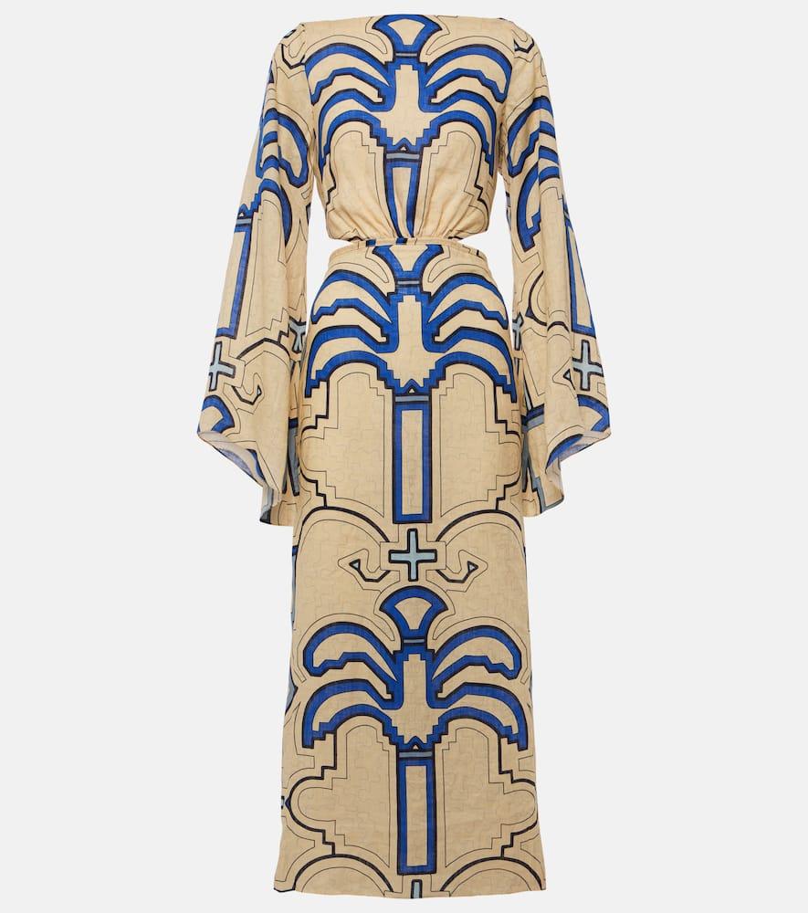 johanna ortiz linen midi dress