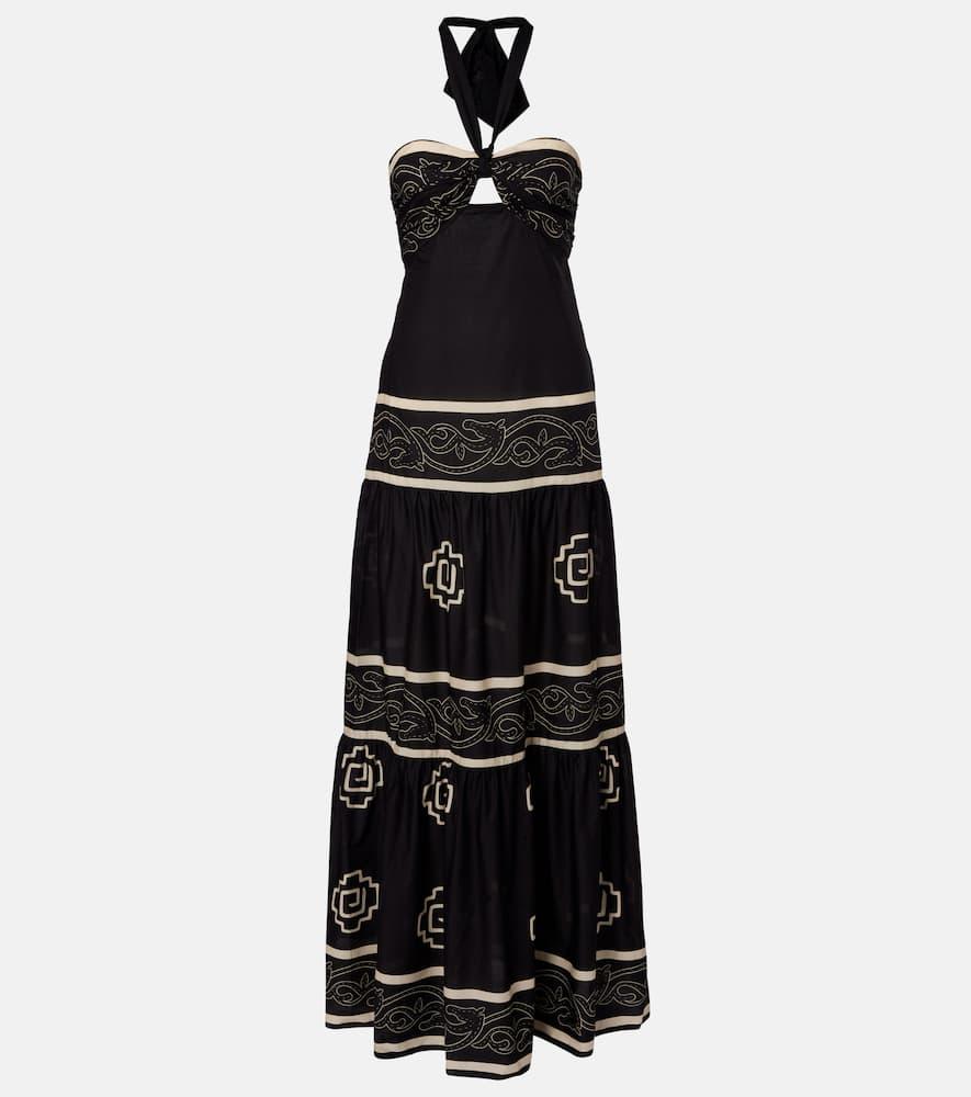 johanna ortiz orilla del mar cotton poplin maxi dress