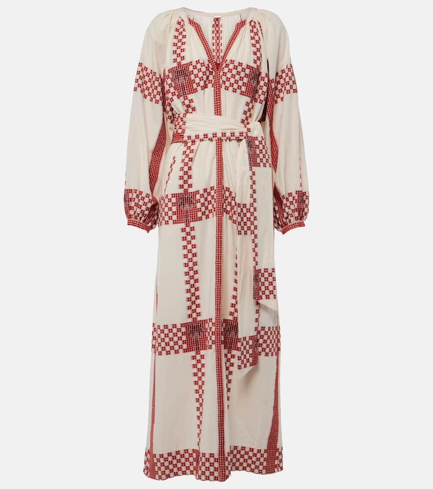 johanna ortiz printed cotton midi dress