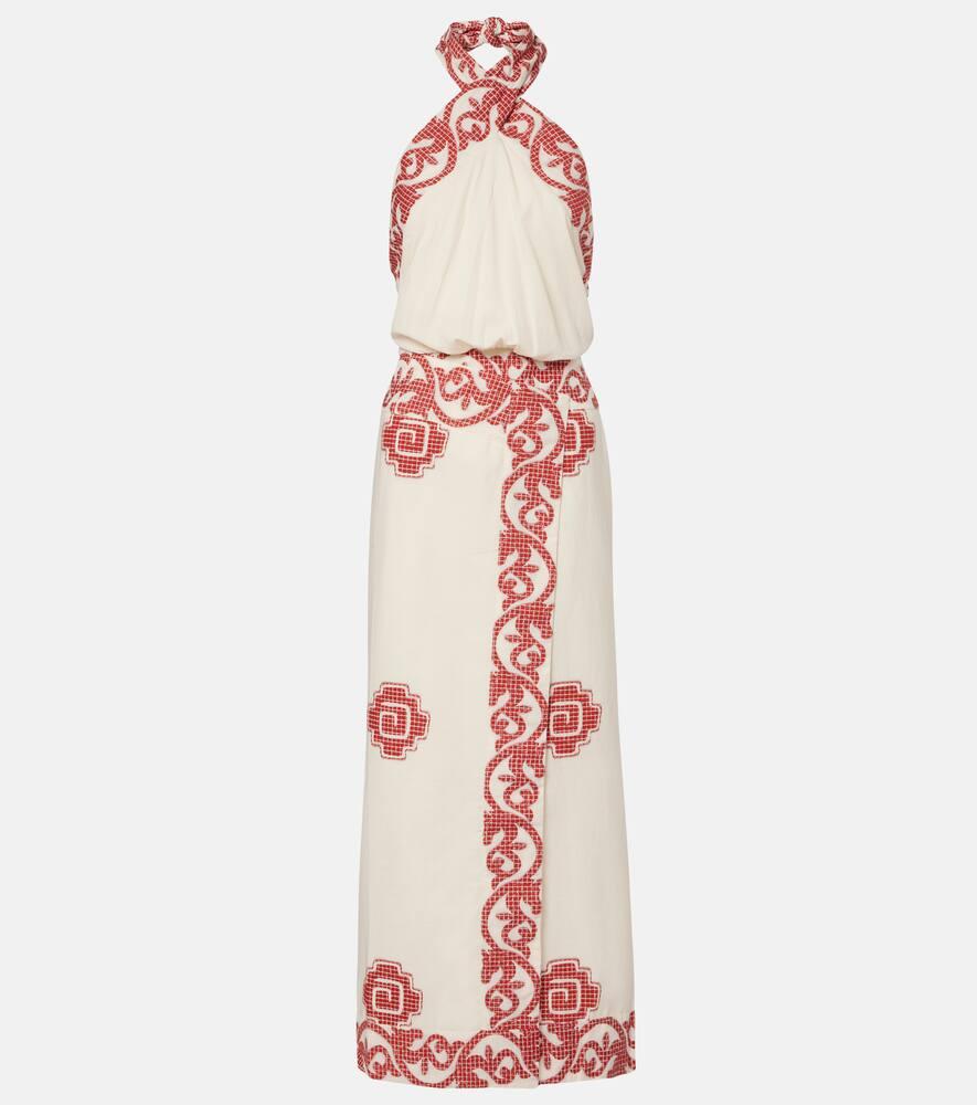 johanna ortiz printed cotton midi dress