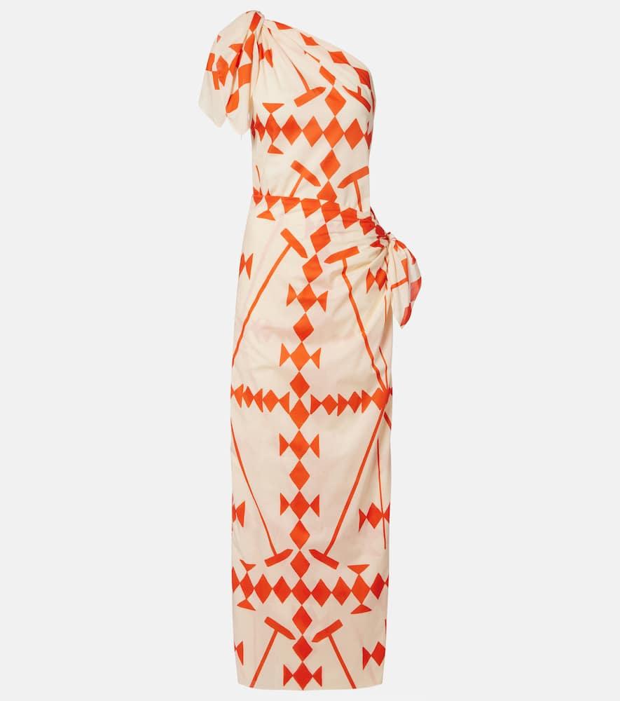 johanna ortiz printed cotton poplin midi dress