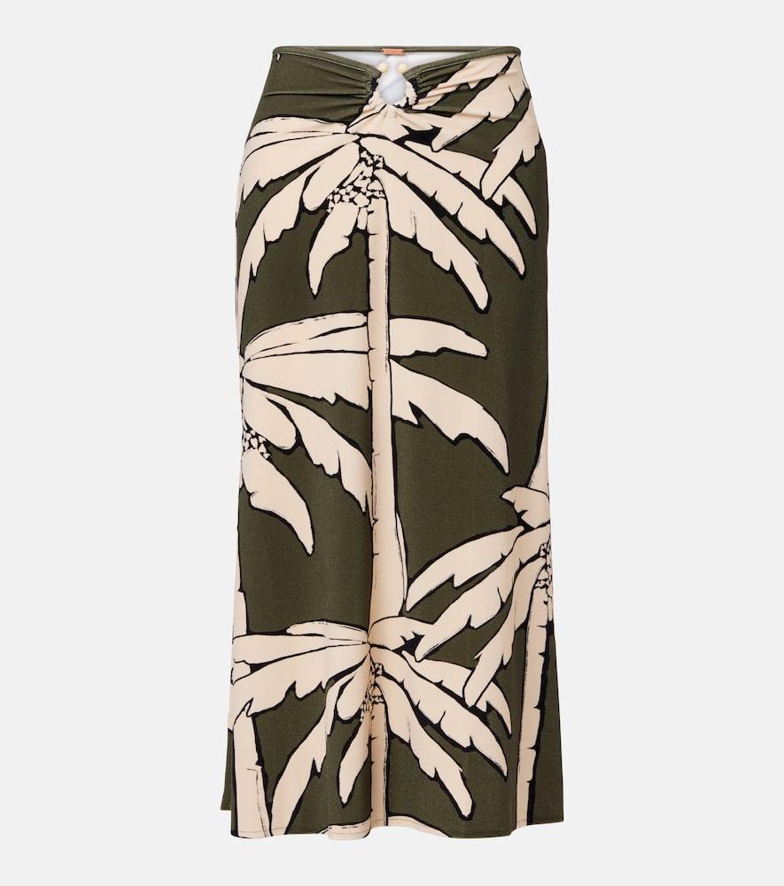 johanna ortiz printed gathered terry maxi skirt