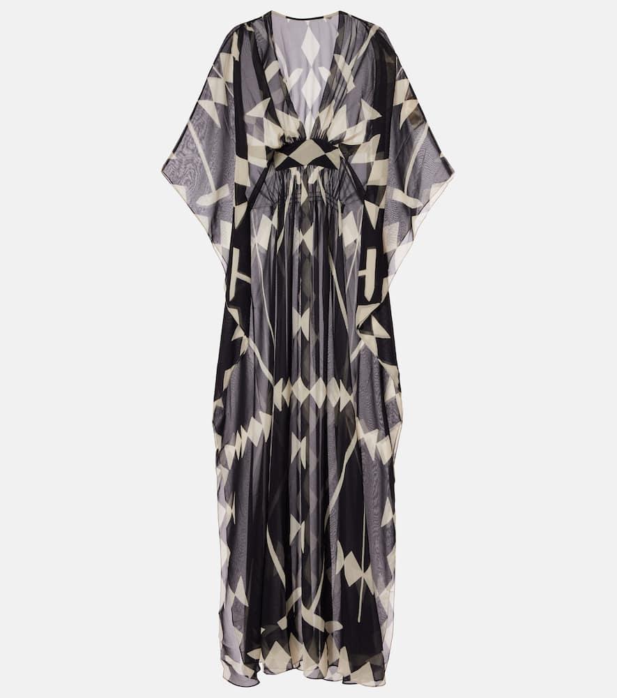 johanna ortiz printed georgette maxi dress