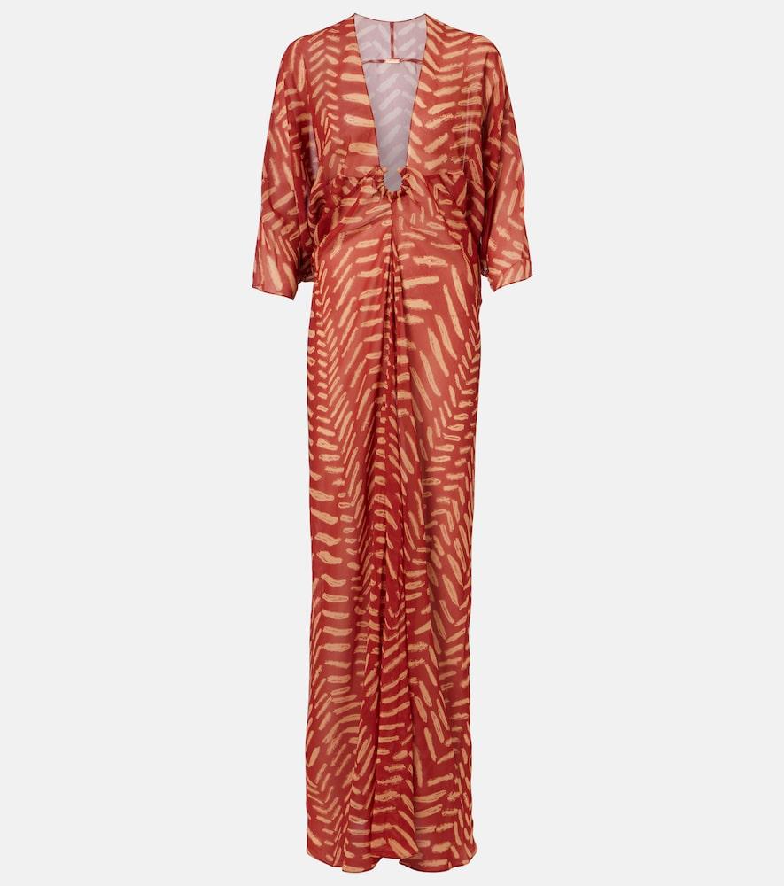 johanna ortiz printed georgette maxi dress