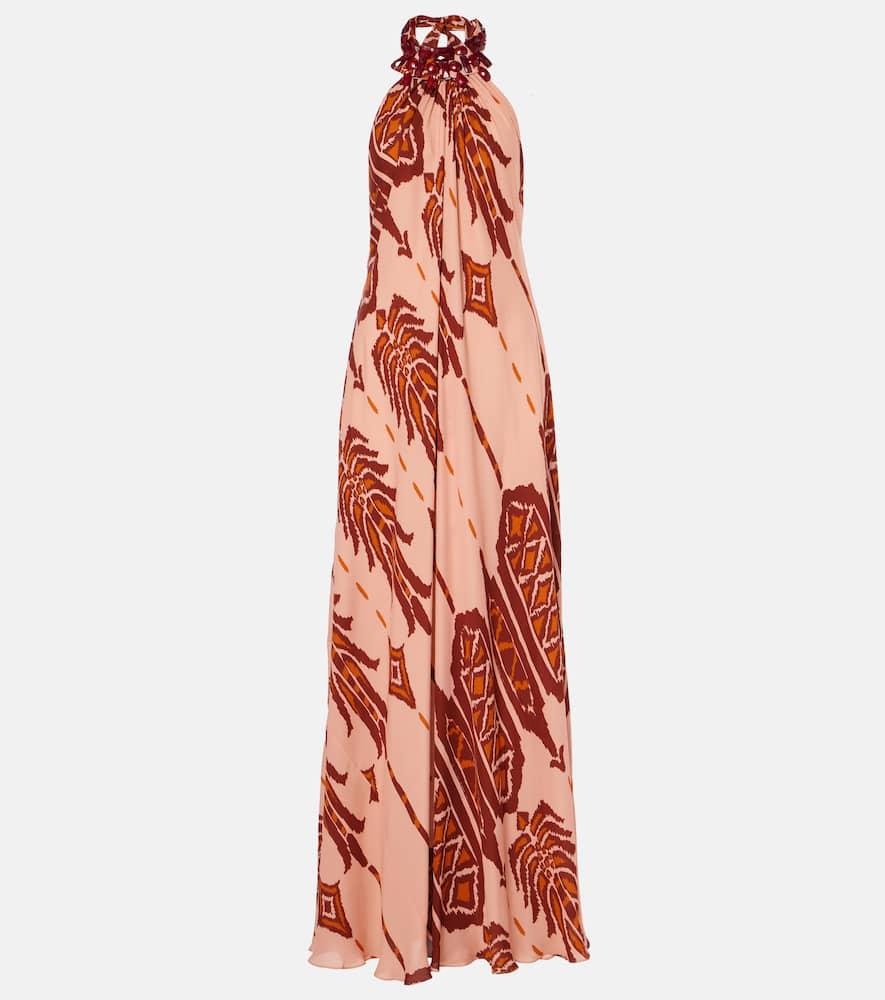 johanna ortiz printed halterneck silk gown