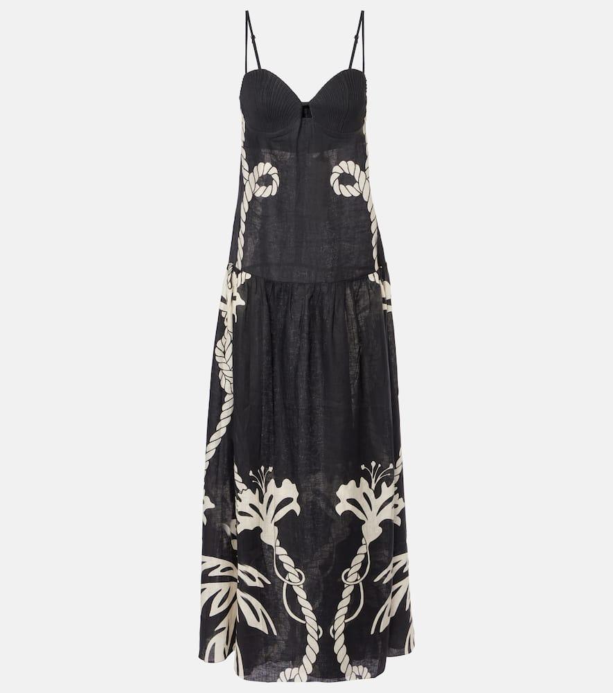 johanna ortiz printed linen maxi dress