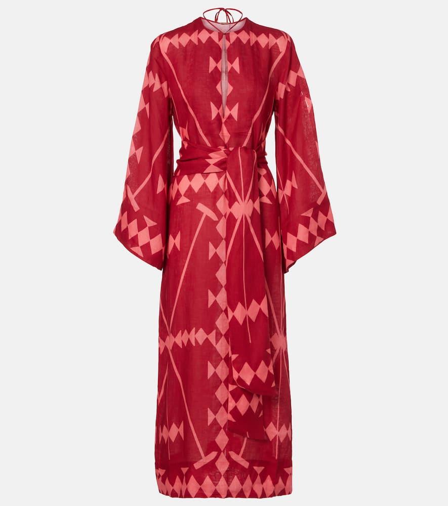 johanna ortiz printed linen maxi dress