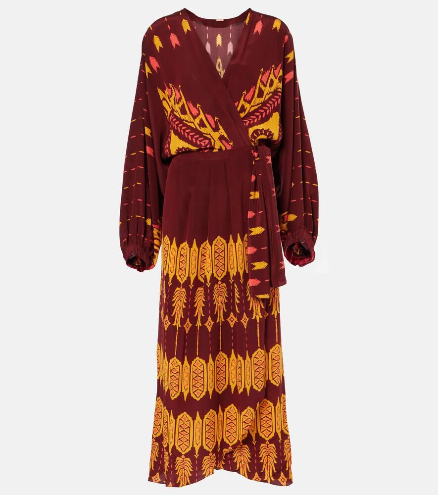 johanna ortiz printed silk wrap dress
