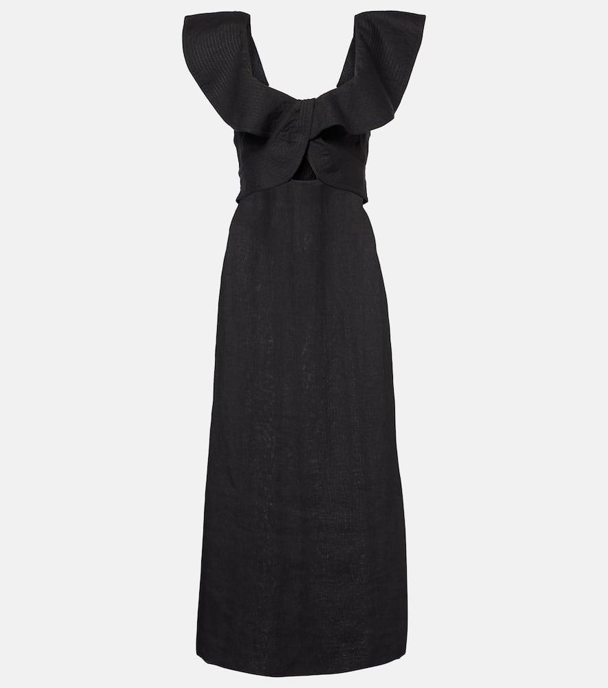 johanna ortiz ruffled midi dress