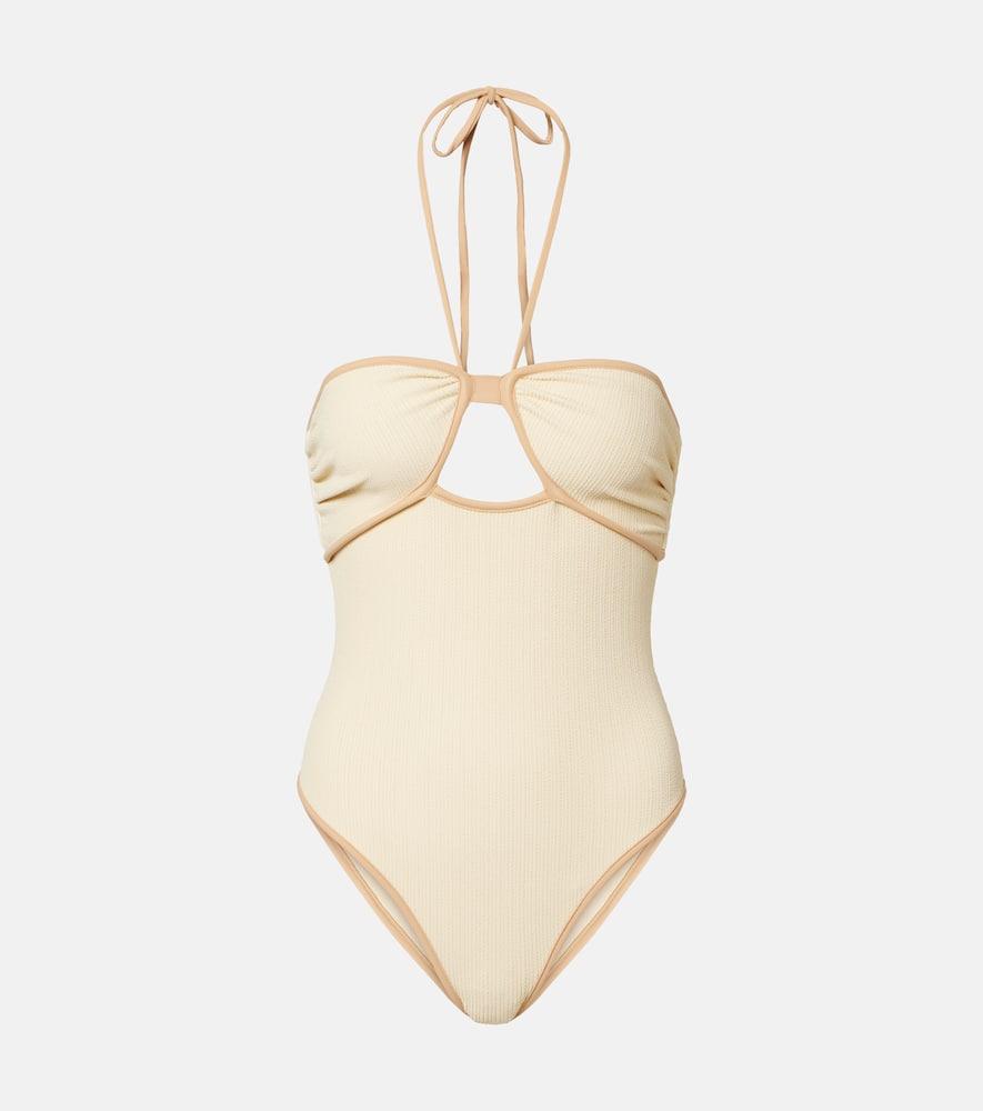 johanna ortiz sea salt cutout halterneck swimsuit