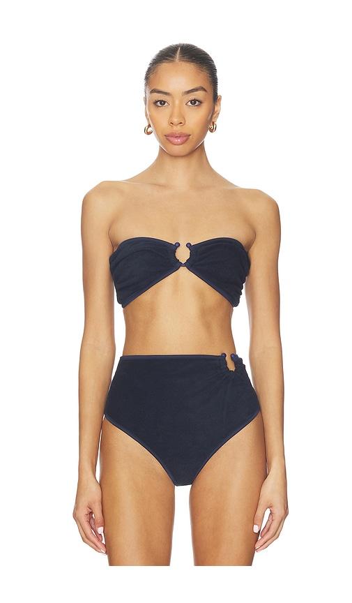 johanna ortiz terry seawaters bikini top in navy.
