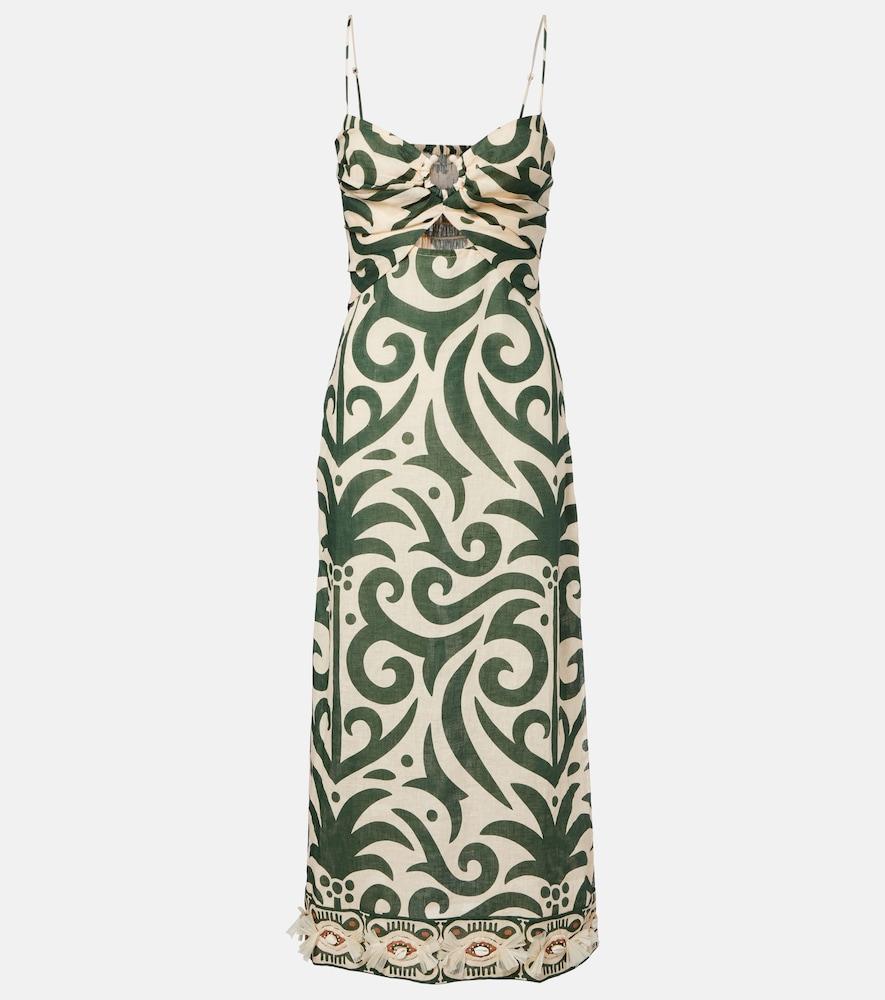 johanna ortiz water adventure linen midi dress