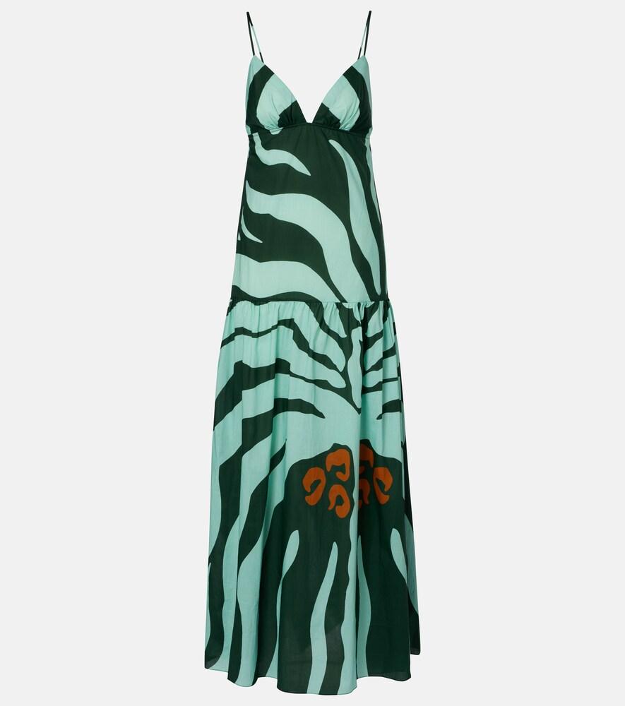 johanna ortiz zea palm cotton poplin maxi dress
