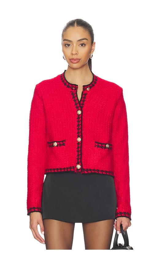 john & jenn by line benedict cardigan in red.