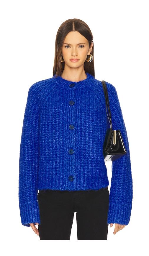 john & jenn by line benny cardigan in royal.