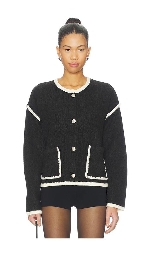 john & jenn by line rene cardigan in charcoal.