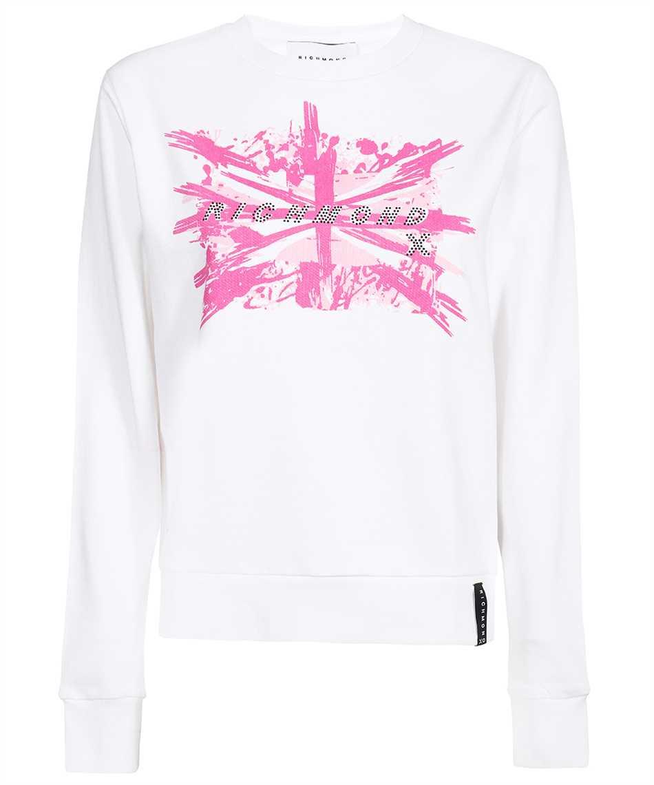 john richmond logo detail cotton sweatshirt
