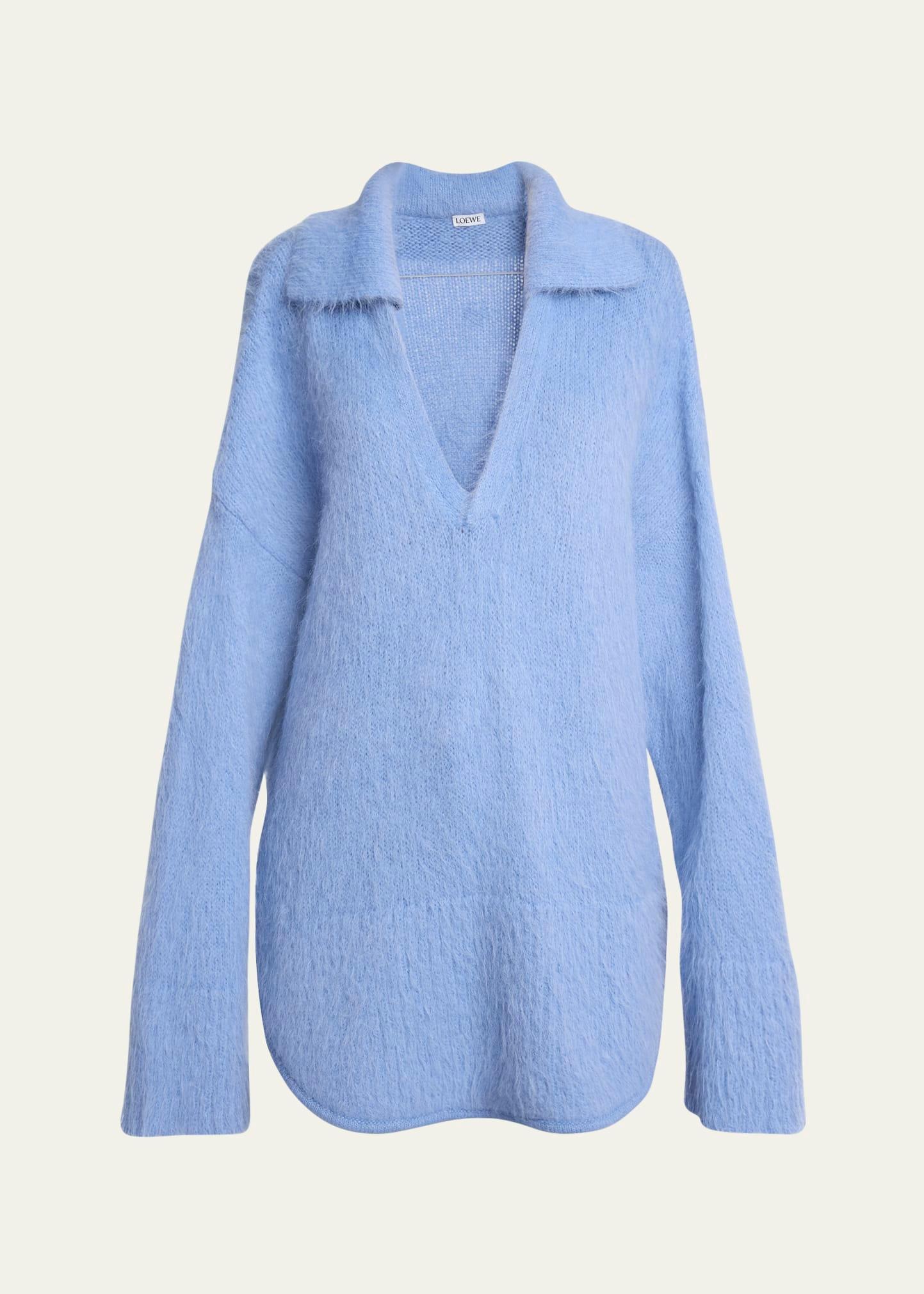 johnny collar wool oversized sweater