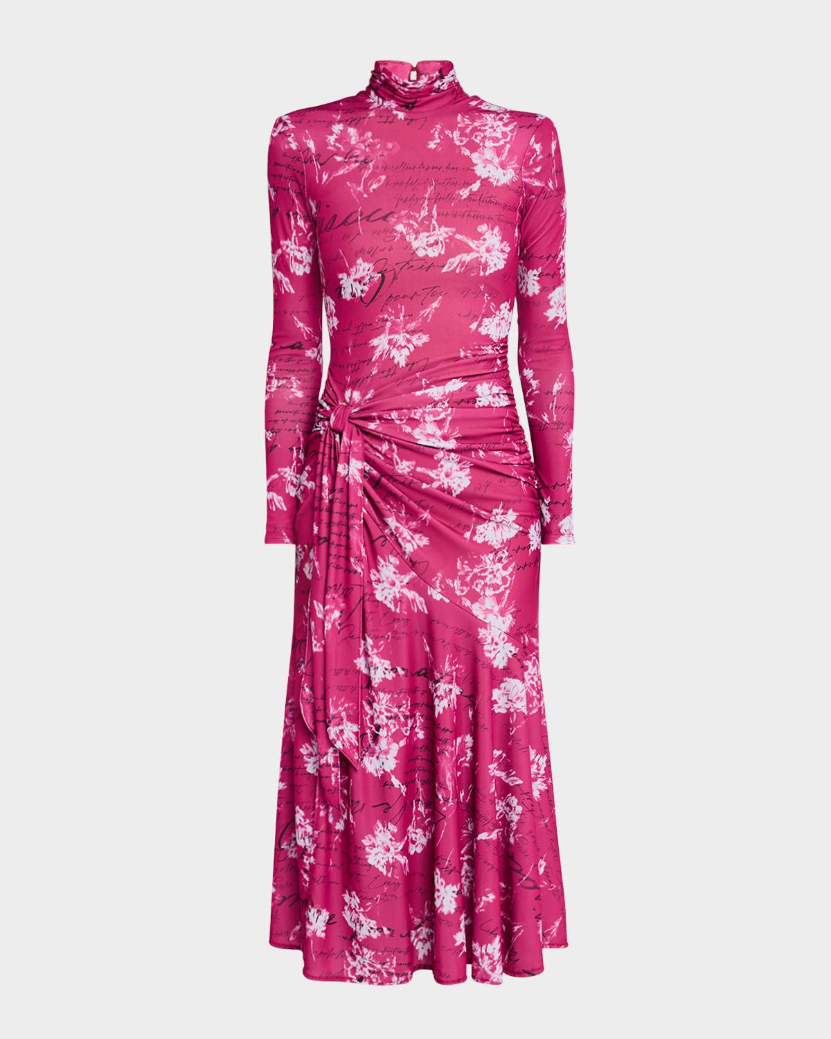 johnson warm carnation tie-waist midi dress