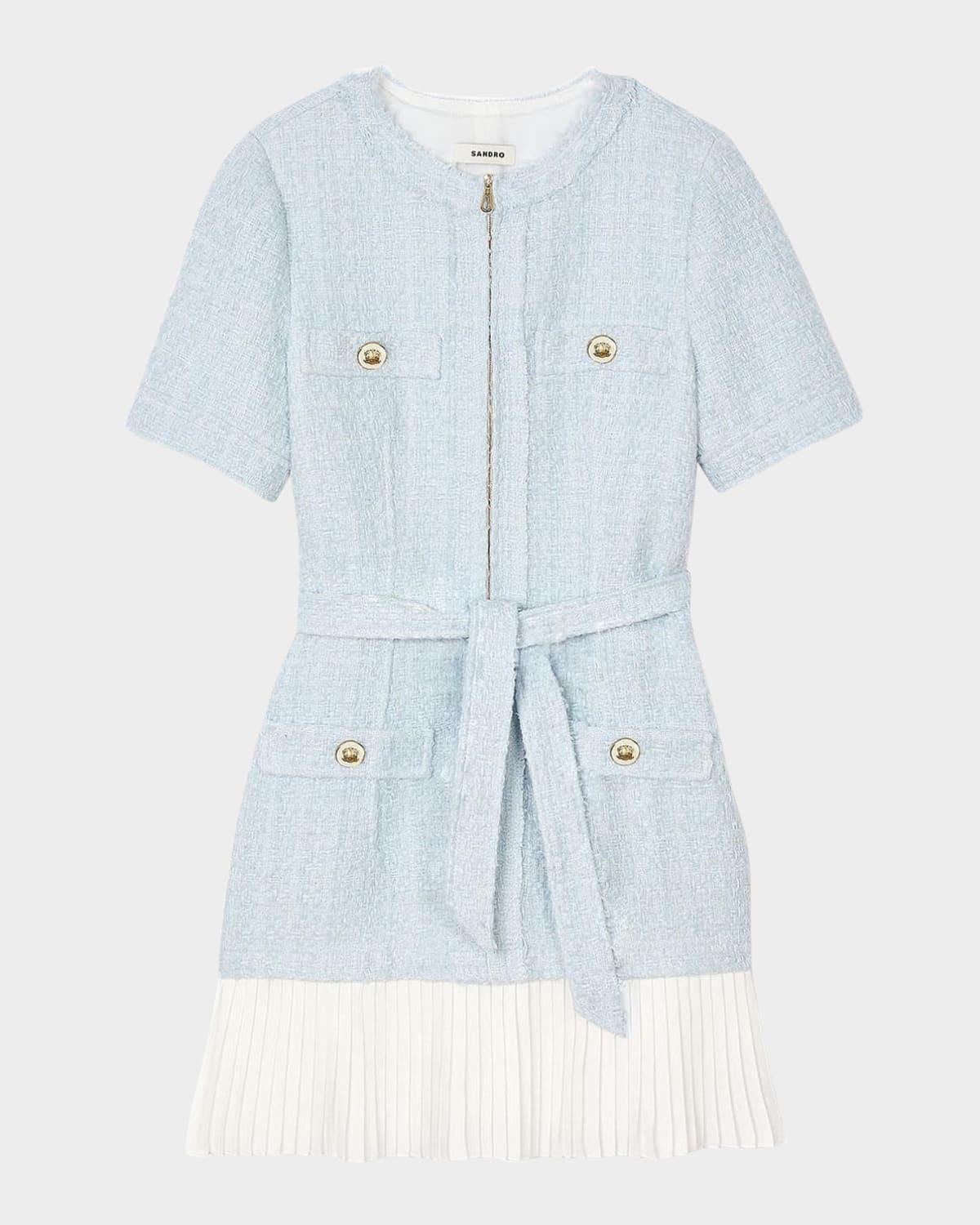 joie belted tweed mini dress