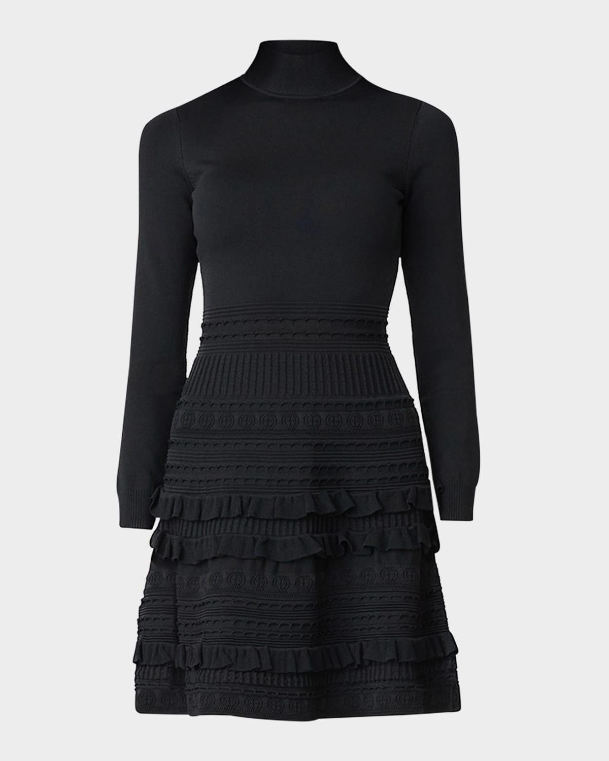joie mock-neck mixed knit mini dress