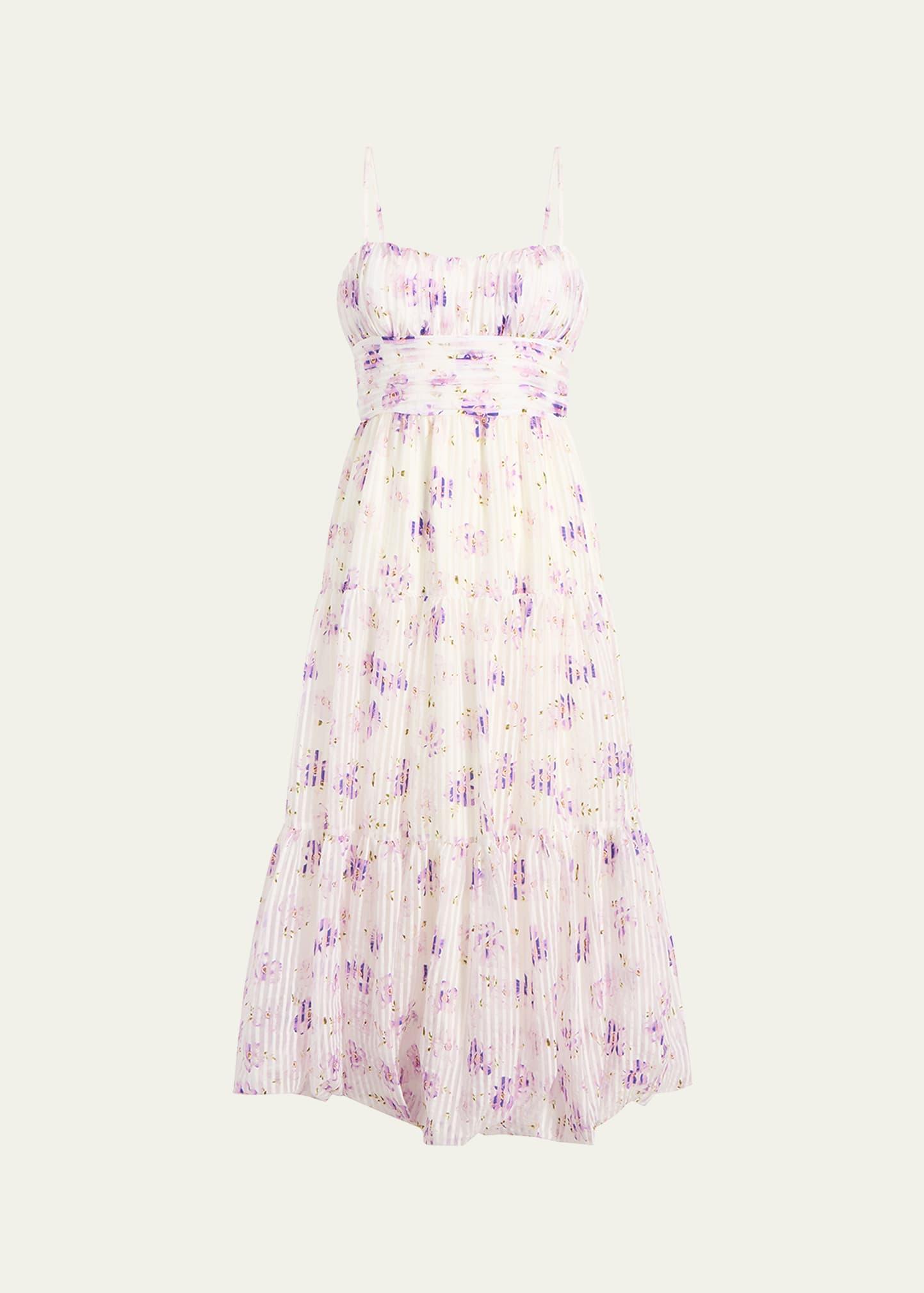 joie tossed poppies tiered midi dress
