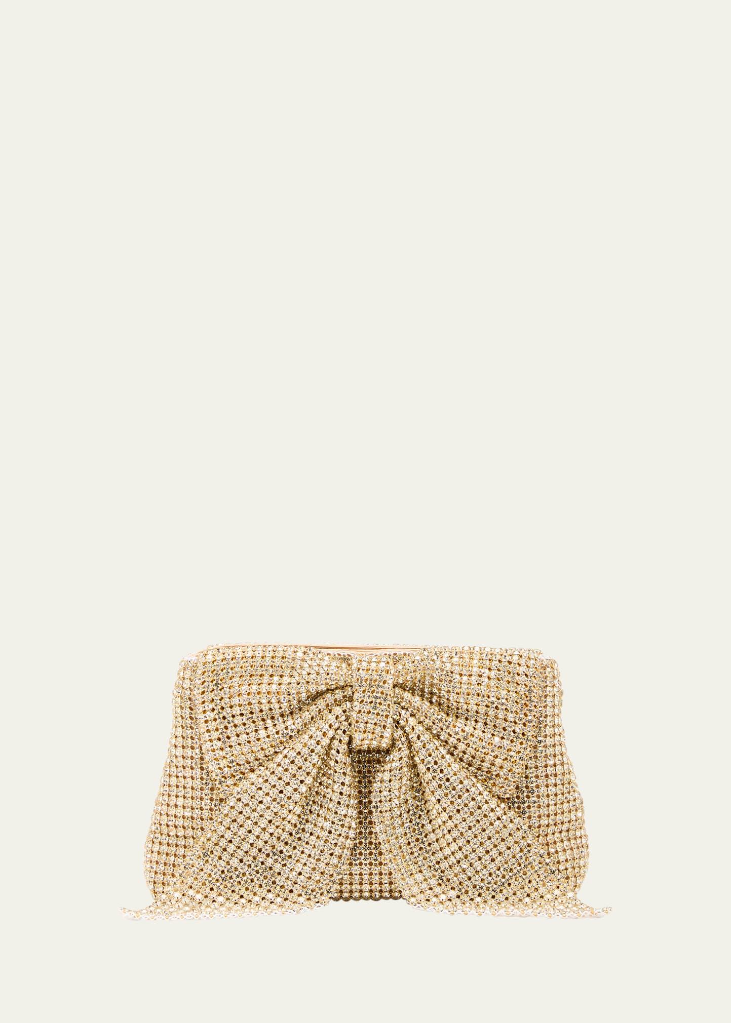 jolene bow rhinestone clutch bag