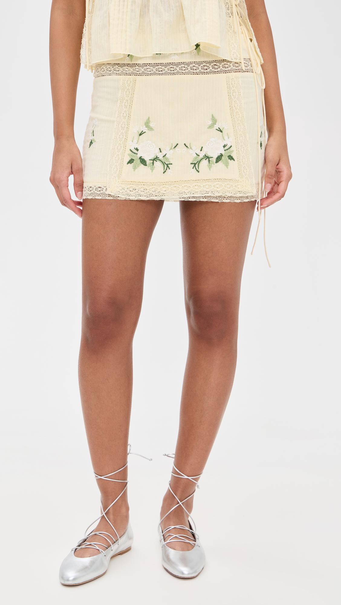 jolene embroidered mini skirt