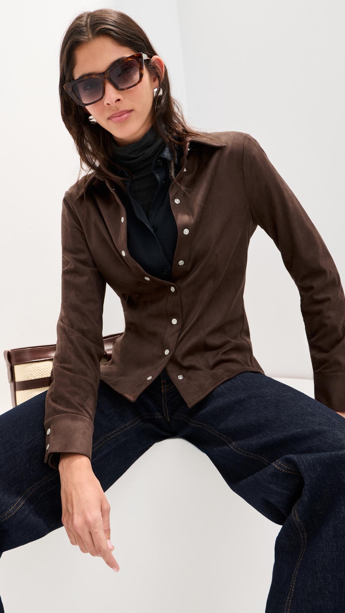 jolene faux suede shirt