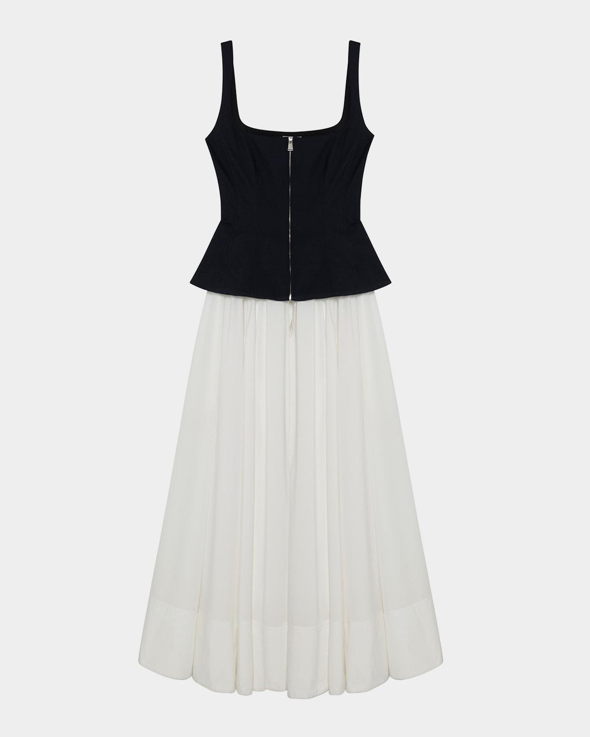 jolynn sleeveless zip midi dress