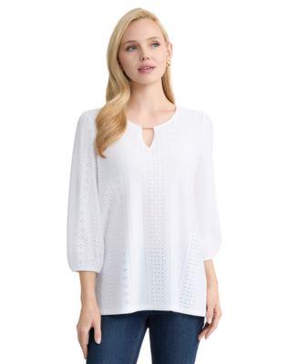 jones new york womens 3 4 length sleeve pull on top