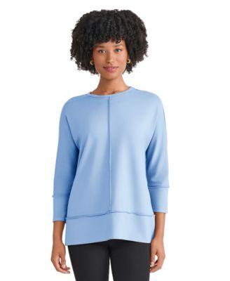 jones new york womens 3 4 sleeve crewneck top