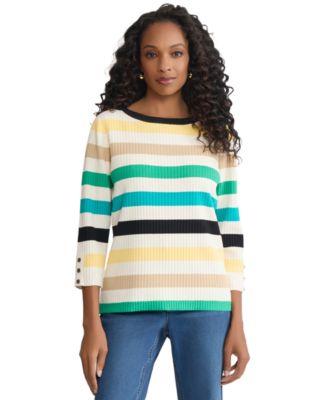 jones new york womens boat neck stripe top