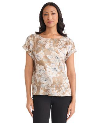 jones new york womens button detail top