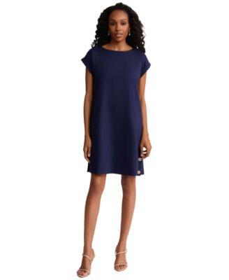 jones new york womens crewneck linen blend knee length dress