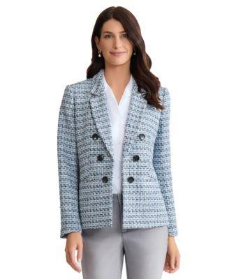 jones new york womens double breasted long sleeve jacket