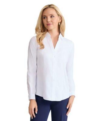 jones new york womens easy care button up long sleeve blouse