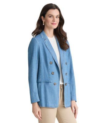 jones new york womens faux double breasted blazer