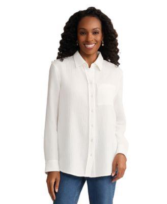 jones new york womens long sleeve button down shirt