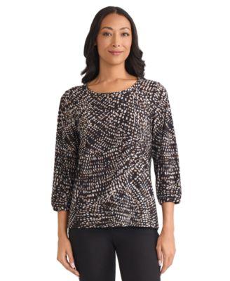 jones new york womens printed top