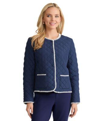 jones new york womens quilted long sleeve jacket