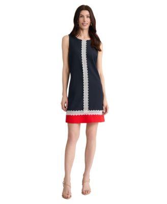 jones new york womens sleeveless round neck swing dress