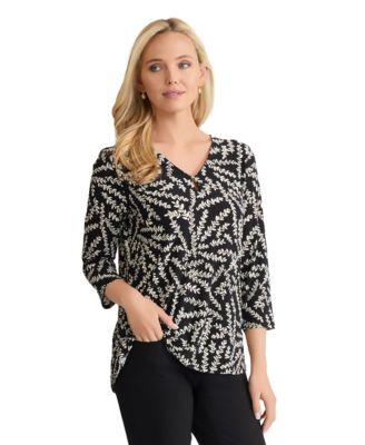 jones new york womens v neck pull on top