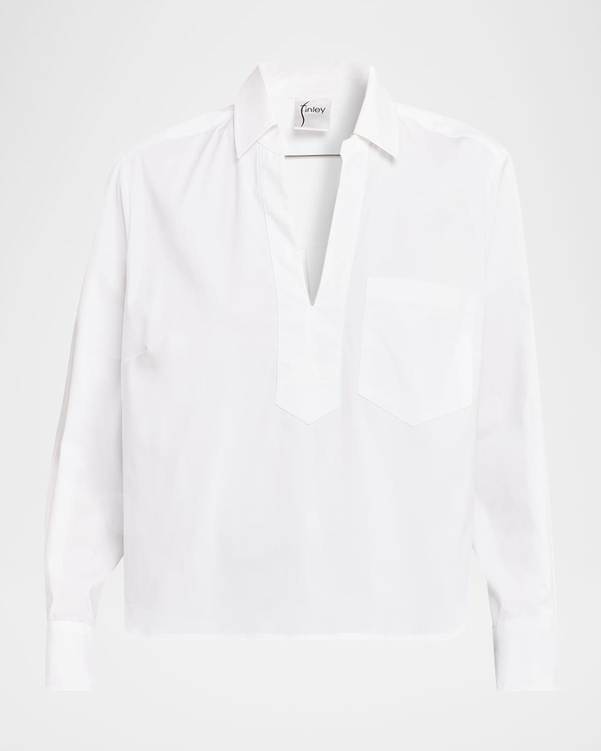 joni boxy silky cotton poplin shirt