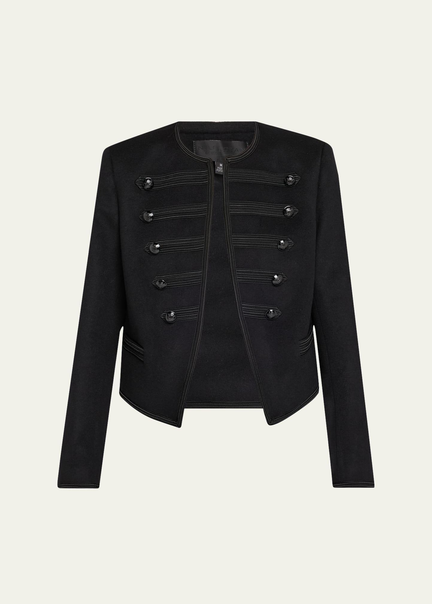 joni open-front shrunken virgin wool jacket