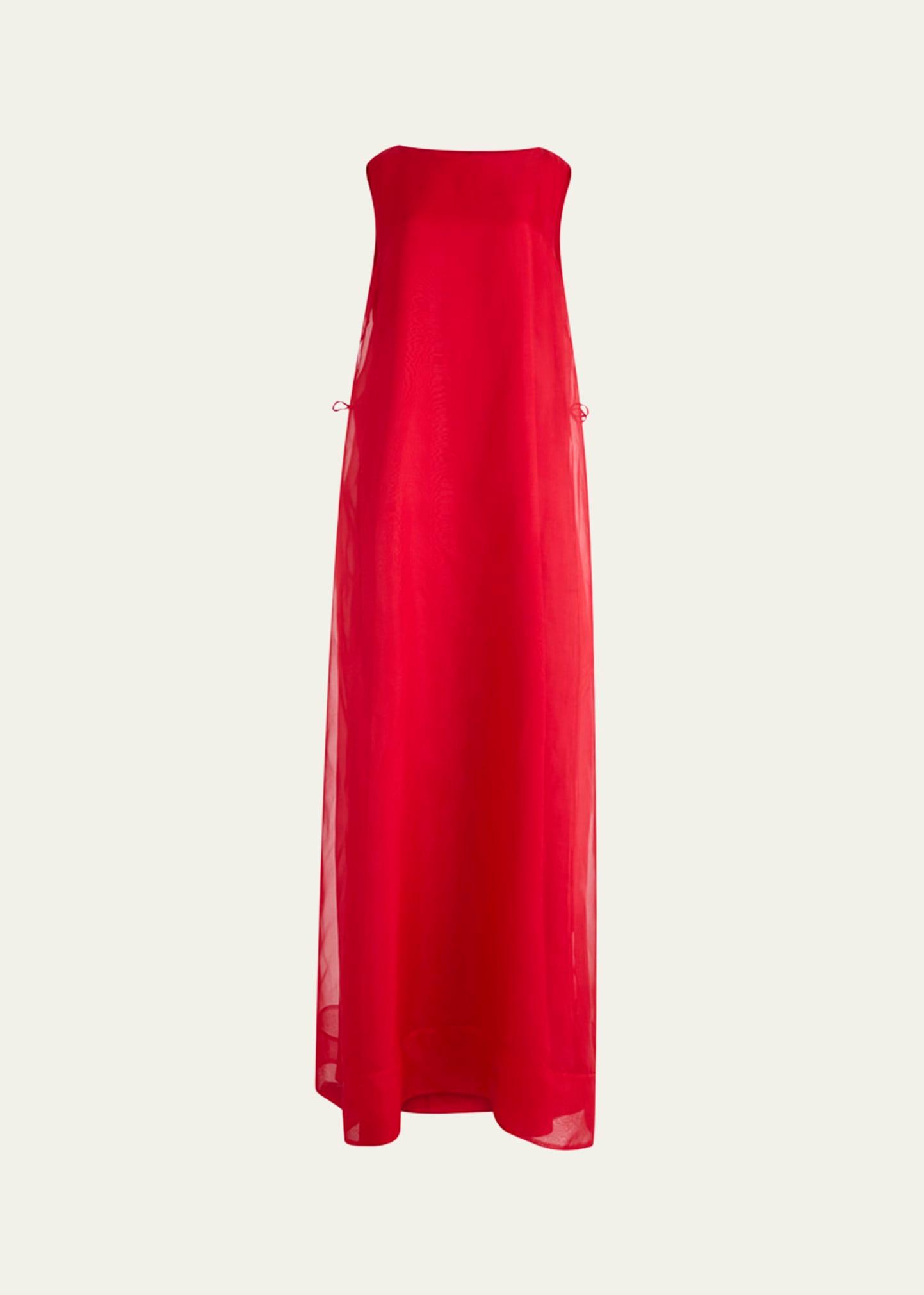 jools layered silk maxi shift dress