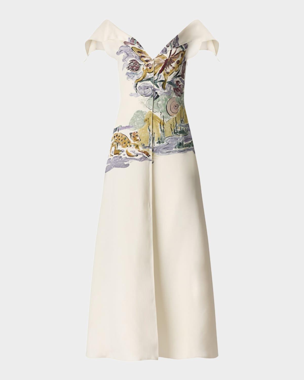 jophee drape cap-sleeve maxi dress