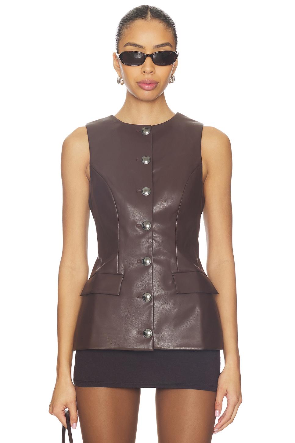 jordan faux leather top