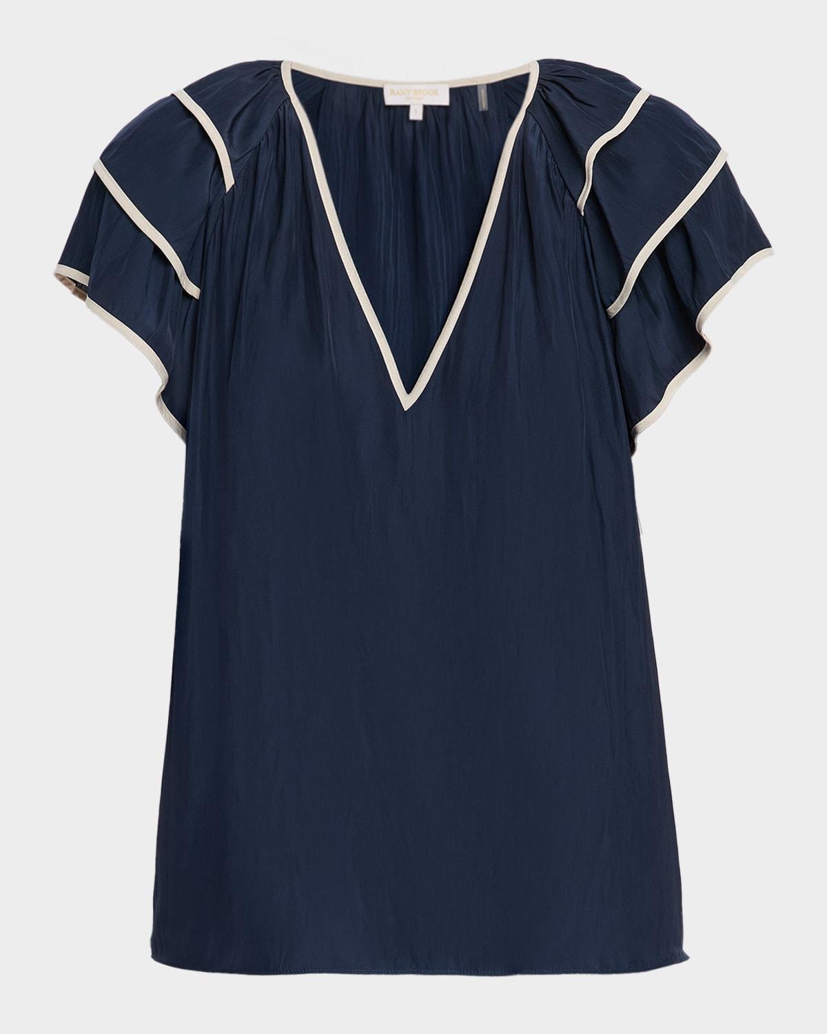 jordan tiered ruffle-sleeve blouse